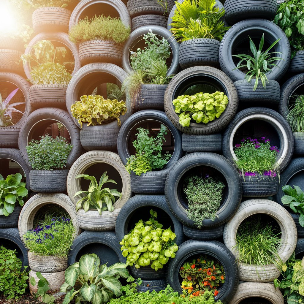 Urban Gardening with Old Wheels